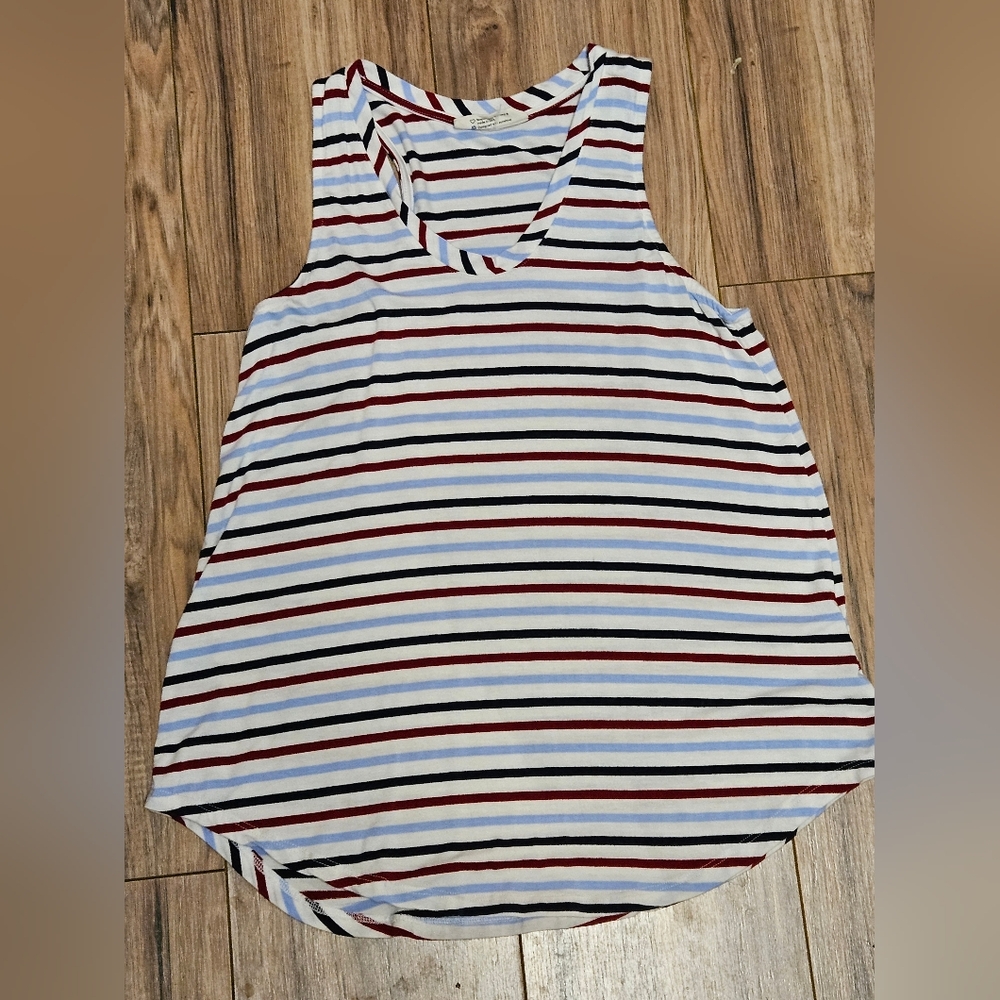 Red white and blue striped tank top small